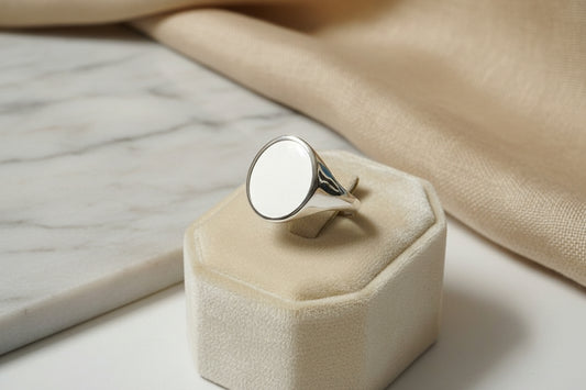 Men's Oval Sterling Silver Signet Ring